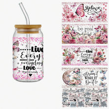 Load image into Gallery viewer, Believe Butterflies DTF Sticker Set of 5 – Uplifting Vinyl Stickers for Tumblers, Glasses & Crafts