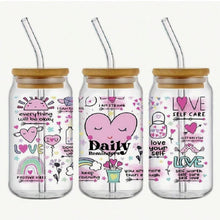 Load image into Gallery viewer, Self Love Guide DTF Sticker Set of 4 – Positive Affirmation Decals for Drinkware & DIY Projects