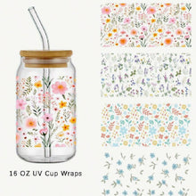 Load image into Gallery viewer, Wildflower DTF Sticker Set of 4 – Boho Floral Decals for Drinkware & DIY Projects