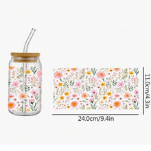 Load image into Gallery viewer, Wildflower DTF Sticker Set of 4 – Boho Floral Decals for Drinkware & DIY Projects