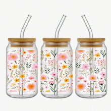 Load image into Gallery viewer, Wildflower DTF Sticker Set of 4 – Boho Floral Decals for Drinkware & DIY Projects