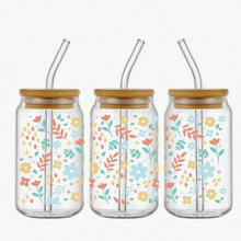 Load image into Gallery viewer, Wildflower DTF Sticker Set of 4 – Boho Floral Decals for Drinkware & DIY Projects