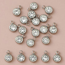 Load image into Gallery viewer, Clear Rhinestone Pendant – Set of 10 Classic Faceted Sparkle Charm for Jewelry & Crafts