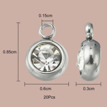 Load image into Gallery viewer, Clear Rhinestone Pendant – Set of 10 Classic Faceted Sparkle Charm for Jewelry & Crafts