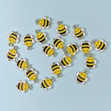 Load image into Gallery viewer, Cartoon Bee Pendants – Set of 5 Cute Charms for DIY Jewelry, Keychains & Crafts