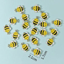 Load image into Gallery viewer, Cartoon Bee Pendants – Set of 5 Cute Charms for DIY Jewelry, Keychains & Crafts
