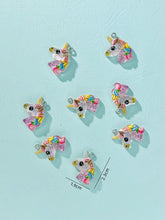 Load image into Gallery viewer, Unicorn Resin Glitter Charms – Set of 5 Sparkly Fantasy Embellishments for Jewelry & Crafts