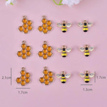 Load image into Gallery viewer, Bee & Hive Pendant Charm Set – Set of 10 Nature-Inspired Charms for Jewelry & DIY Crafts
