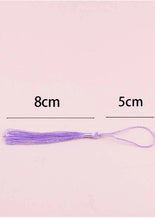 Load image into Gallery viewer, Mauve Purple Bookmark Tassels – Set of 10 Elegant Tassels for Bookmarks, Crafts & DIY Favors