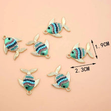 Load image into Gallery viewer, Flaunty Fish Pendant Charm – Set of 7 Playful Ocean-Inspired Accent for Crafts & Jewelry