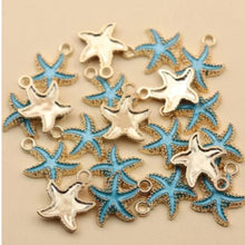 Load image into Gallery viewer, Starfish Pendant Charms – Set of 6 Ocean-Inspired Charms for Jewelry & Crafts