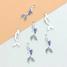 Load image into Gallery viewer, Magnificent Mermaid Pendant Charm – Set of 4 Enchanting Ocean Beauty for Crafts & Jewelry