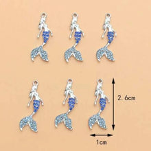 Load image into Gallery viewer, Magnificent Mermaid Pendant Charm – Set of 4 Enchanting Ocean Beauty for Crafts & Jewelry