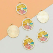 Load image into Gallery viewer, When Life Gives You Lemons Pendant – Set of 5 Whimsical Lemon Slice Charm for DIY Jewelry & Crafts