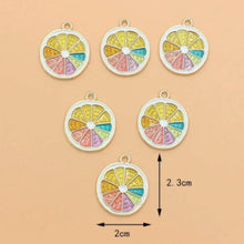 Load image into Gallery viewer, When Life Gives You Lemons Pendant – Set of 5 Whimsical Lemon Slice Charm for DIY Jewelry & Crafts