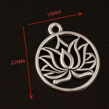 Load image into Gallery viewer, Lotus Pendant – Set of 5 Symbolic Charm for Jewelry & Mindful Crafts
