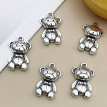 Load image into Gallery viewer, Ted The Teddy Pendant – Set of 6 Cute Bear Charm for Necklaces, Keychains & Crafts