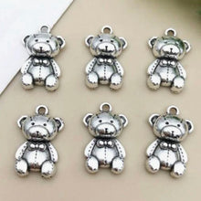Load image into Gallery viewer, Ted The Teddy Pendant – Set of 6 Cute Bear Charm for Necklaces, Keychains & Crafts