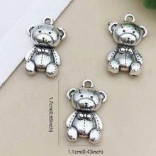 Load image into Gallery viewer, Ted The Teddy Pendant – Set of 6 Cute Bear Charm for Necklaces, Keychains & Crafts