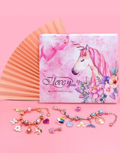Load image into Gallery viewer, Unicorn Jewelry Advent Calendar – 24-Piece Countdown Charm Set for Kids
