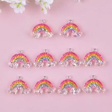 Load image into Gallery viewer, Glitter Rainbow Pendants – Set of 5 Whimsical & Sparkly Charms for Crafts & Accessories
