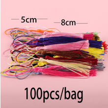 Load image into Gallery viewer, Bookmark Tassel Set – 100 Pcs Colorful Tassels for DIY Bookmarks, Crafts & Keychains