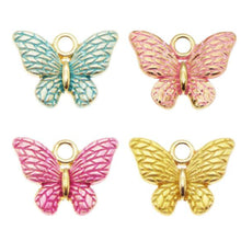 Load image into Gallery viewer, Pastel Butterfly Pendant Charm – Set of 5 Delicate Resin Charm for Jewelry & Crafts
