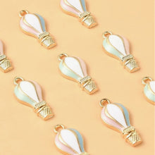 Load image into Gallery viewer, Hot Air Balloon Pendant – Set of 8 Whimsical Charm for Jewelry & Crafts