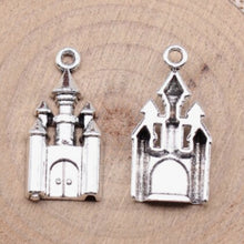 Load image into Gallery viewer, Princess Castle Pendant – Set of 5 Enchanting Fairy Tale Jewelry & Craft Charm