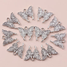 Load image into Gallery viewer, Bling-Bling Butterfly Pendant – Set of 5 Sparkling Elegance for Your Jewelry Creations