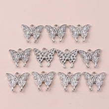Load image into Gallery viewer, Bling-Bling Butterfly Pendant – Set of 5 Sparkling Elegance for Your Jewelry Creations