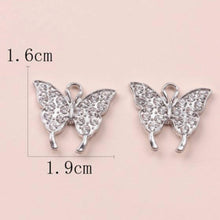Load image into Gallery viewer, Bling-Bling Butterfly Pendant – Set of 5 Sparkling Elegance for Your Jewelry Creations