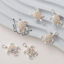 Load image into Gallery viewer, Luxury Rhinestone Turtles Pendant – Set of 5 Sparkling Sea-Inspired Charm for Jewelry & Crafts