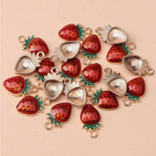 Load image into Gallery viewer, Strawberry Pendant – Set of 6 Sweet Charm for Jewelry & Craft Projects