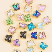 Load image into Gallery viewer, Crystal Butterfly Pendant – Set of 5 Elegant Sparkle for Jewelry & Craft Creations
