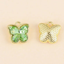 Load image into Gallery viewer, Crystal Butterfly Pendant – Set of 5 Elegant Sparkle for Jewelry & Craft Creations