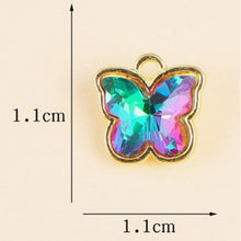 Load image into Gallery viewer, Crystal Butterfly Pendant – Set of 5 Elegant Sparkle for Jewelry & Craft Creations