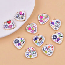 Load image into Gallery viewer, Abstract Heart Pendant – Set of 5 Modern Charm for Jewelry & DIY Crafts