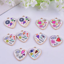 Load image into Gallery viewer, Abstract Heart Pendant – Set of 5 Modern Charm for Jewelry & DIY Crafts