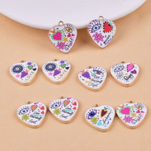 Load image into Gallery viewer, Abstract Heart Pendant – Set of 5 Modern Charm for Jewelry & DIY Crafts