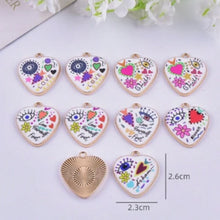 Load image into Gallery viewer, Abstract Heart Pendant – Set of 5 Modern Charm for Jewelry & DIY Crafts