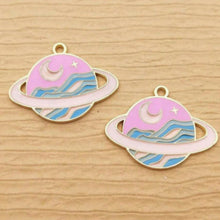 Load image into Gallery viewer, Planet Pendant – Set of 7 Celestial Charm for DIY Jewelry & Craft Projects