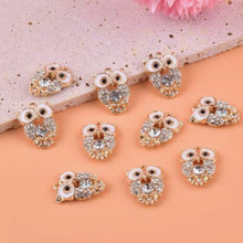 Load image into Gallery viewer, Luxury Rhinestone Owl Pendant – Set of 6 Sparkling Charm for Elegant Jewelry & Crafts