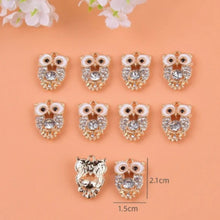 Load image into Gallery viewer, Luxury Rhinestone Owl Pendant – Set of 6 Sparkling Charm for Elegant Jewelry & Crafts