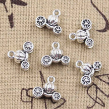 Load image into Gallery viewer, Pumpkin Carriage Pendant – Set of 5 Fairytale Charm for Magical Jewelry & Crafts