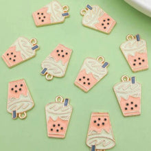 Load image into Gallery viewer, Bubble Tea Pendant – Set of 6 Whimsical Charm for Necklaces, Keychains & Crafts