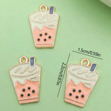 Load image into Gallery viewer, Bubble Tea Pendant – Set of 6 Whimsical Charm for Necklaces, Keychains & Crafts