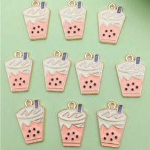 Load image into Gallery viewer, Bubble Tea Pendant – Set of 6 Whimsical Charm for Necklaces, Keychains & Crafts