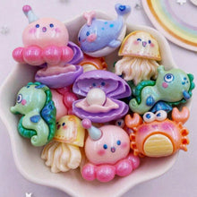 Load image into Gallery viewer, Under the Sea Flatbacks – Set of 6 Ocean-Themed Craft Embellishments for Bows & DIY Projects