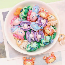 Load image into Gallery viewer, Under the Sea Flatbacks – Set of 6 Ocean-Themed Craft Embellishments for Bows & DIY Projects